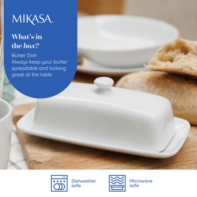  Масленка фарфоровая Mikasa Chalk 21 см белая Арт.: MKCHBUTTER