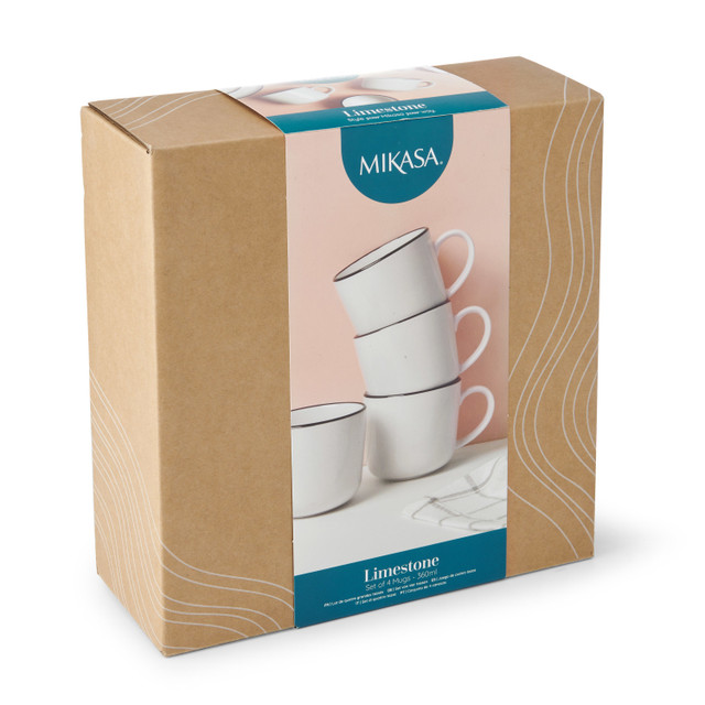  Набор из 4 кружек фарфор Mikasa Limestone 360 мл Арт.: MKLSMUGPK4