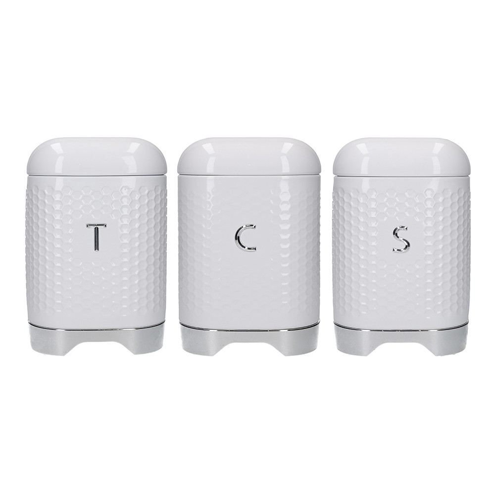 kitchen craft набор емкостей для хранения 3 шт. textured white