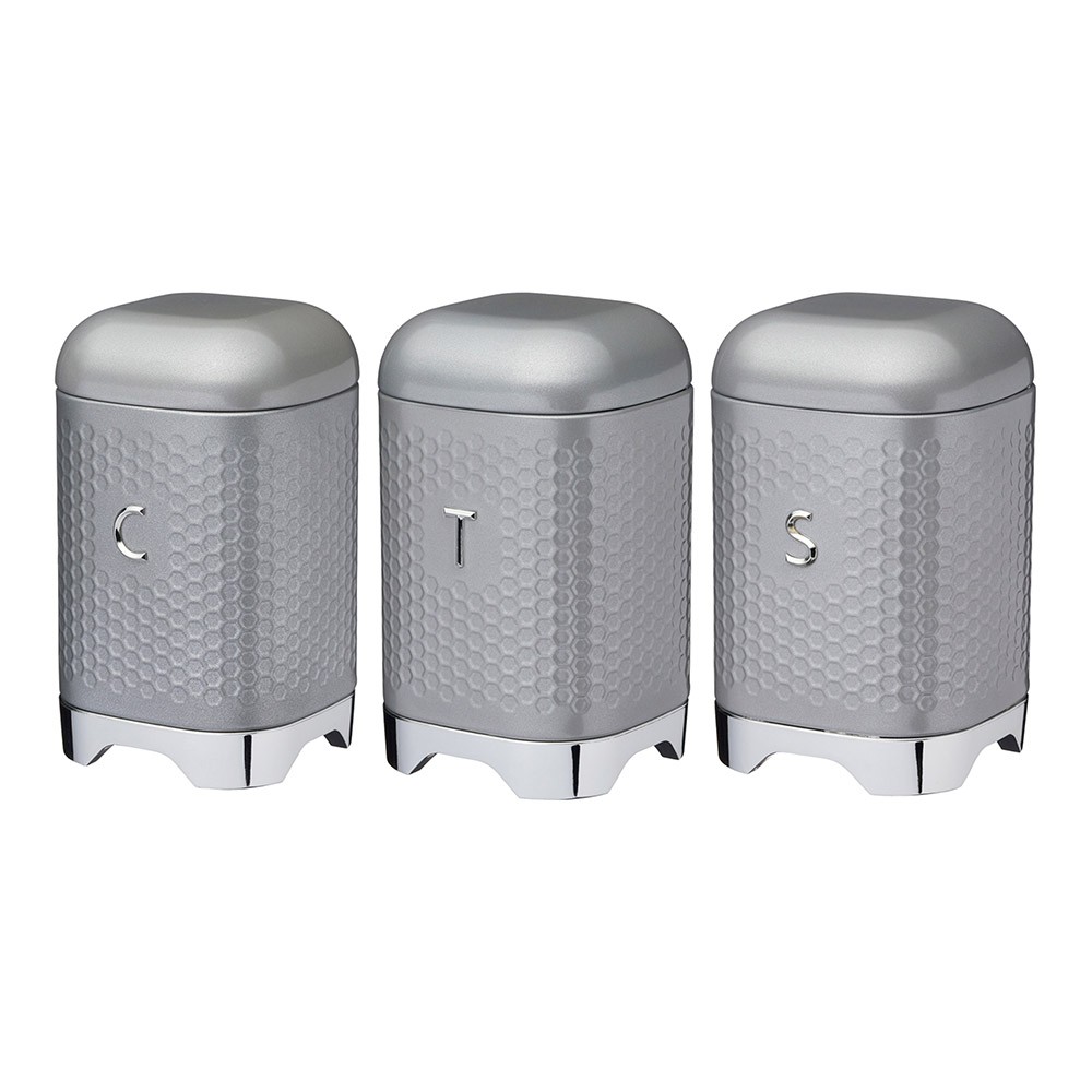  Kitchen Craft Набор емкостей для хранения 3 шт. Textured Grey Арт.: LOVTCSSETGRY