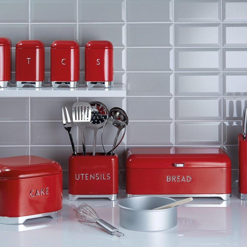  Kitchen Craft Органайзер для кухонных принадлежностей Lovello Retro red Арт.: LOVUTENRED