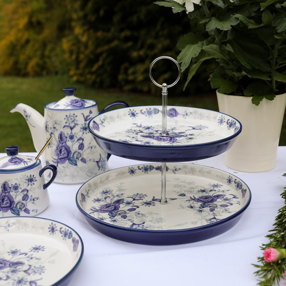 Двухъярусная подставка для торта London Pottery Арт.: LPBRCAKESTANDBLU