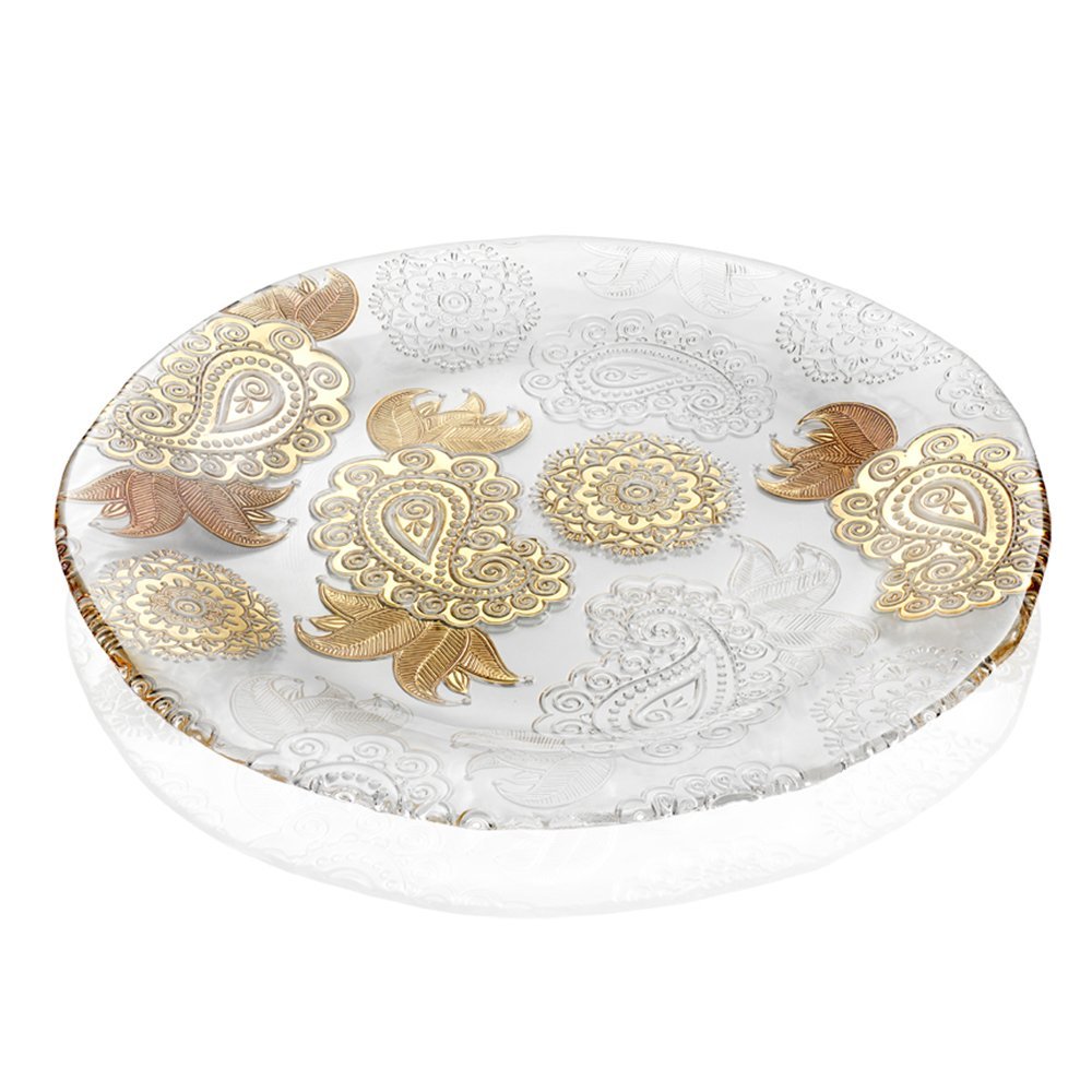 ivv блюдо широкое плоское pashmina gold