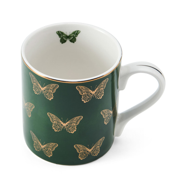 Кружка фарфоровая Butterflies Mikasa GREEN 280 мл  