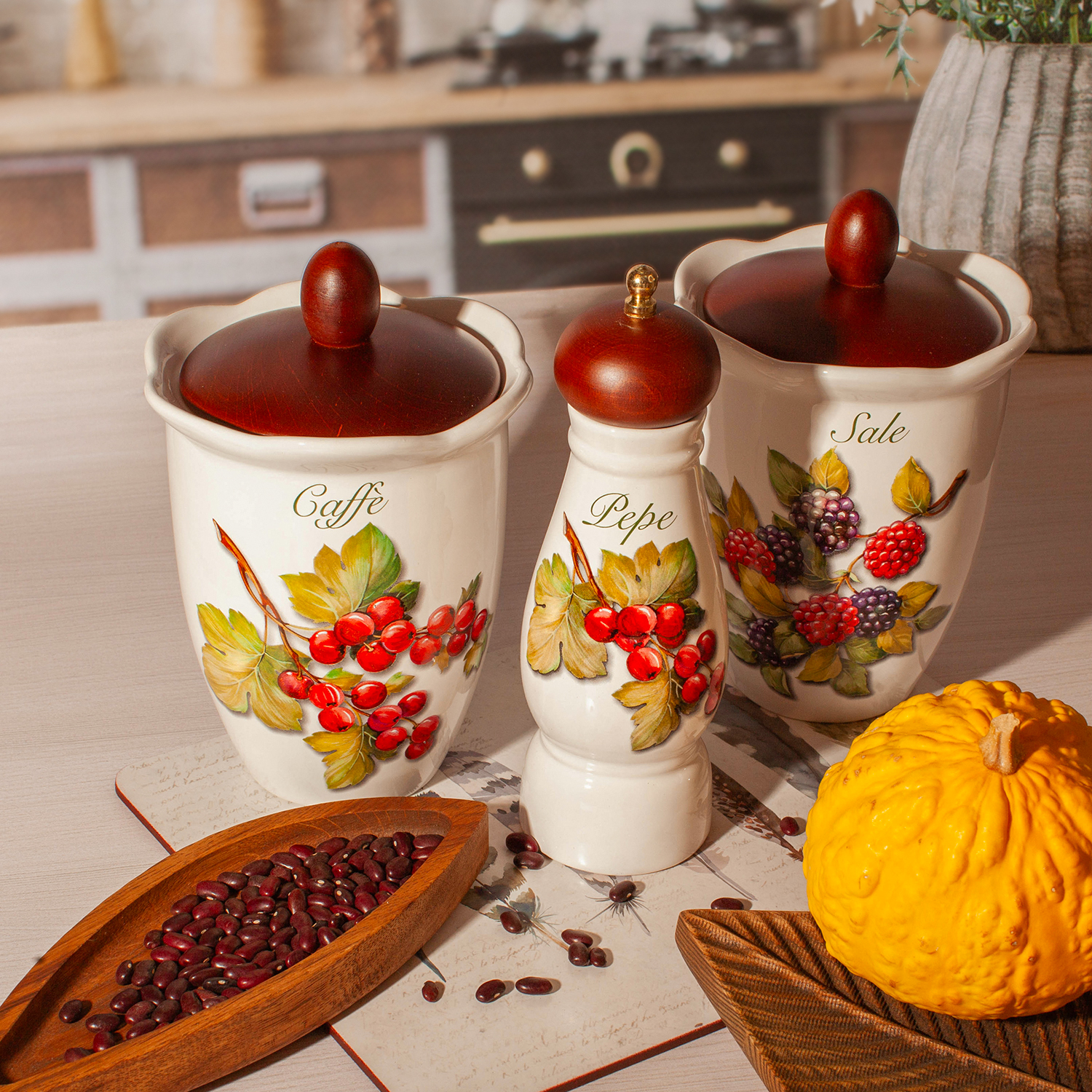 Ёмкость для кофе с крышкой Frutti di Bosco 19 см  