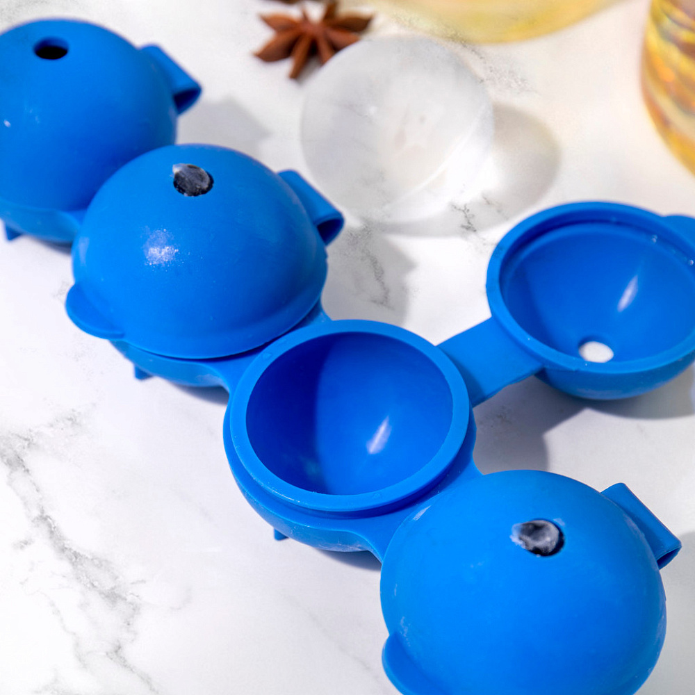Форма для льда Colorworks Sphere в подарочной коробке, силикон марки LFGB BLUE Арт.: CWICEBALLBLU
