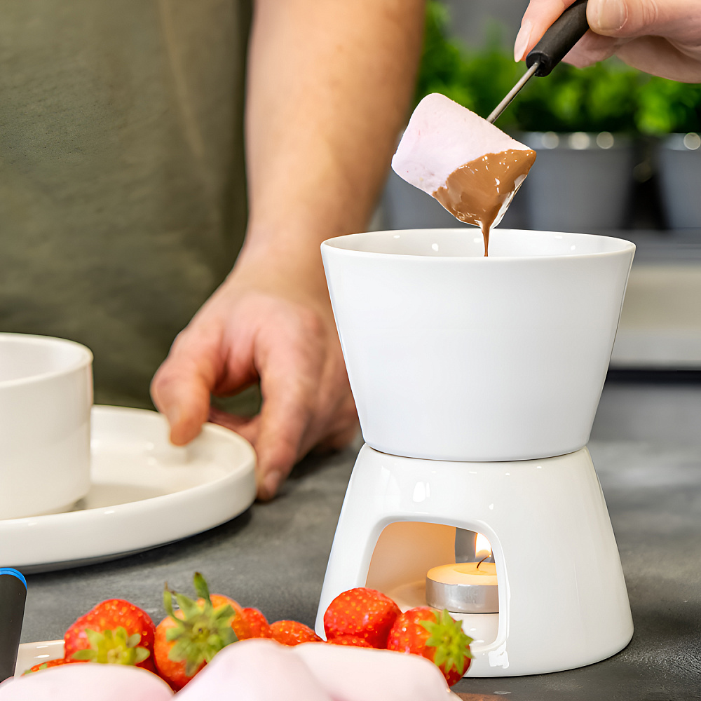 Набор для приготовления шоколадного фондю с 4 вилками KitchenCraft KC Арт.: KCFONCHOC