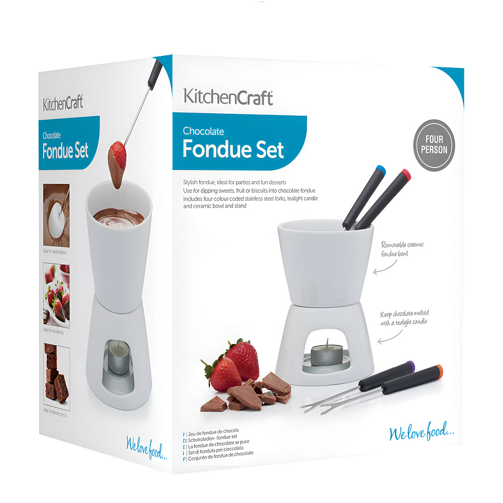 Набор для приготовления шоколадного фондю с 4 вилками KitchenCraft KC Арт.: KCFONCHOC