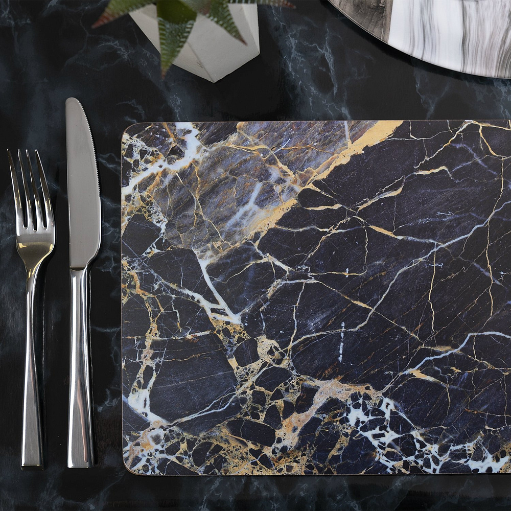 Creative Tops Набор из 6 подставок Navy Marble 23x30 Арт.: 5233720